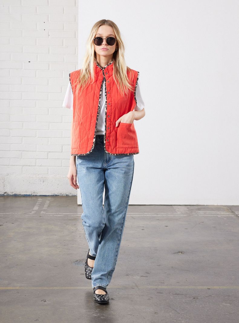 Chaqueta sin Mangas Lavada Reversible-4