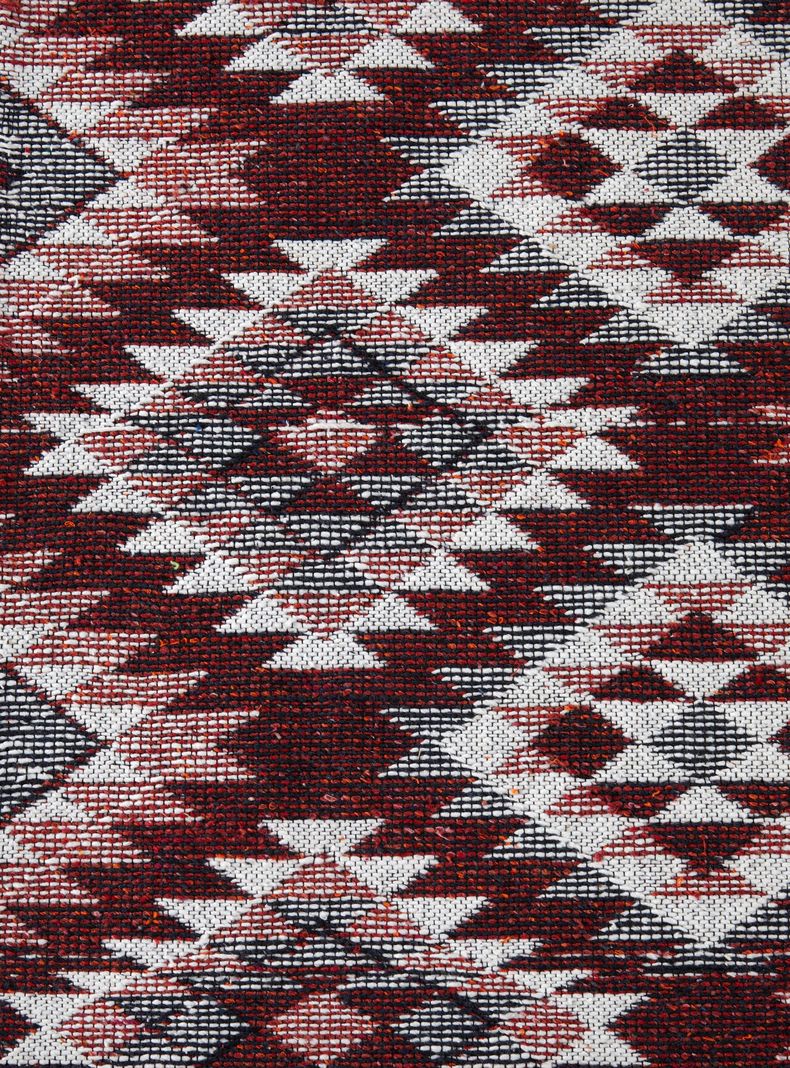 Alfombra Ecoreciclada 165x210 cm Rojo Negro Blanco-2