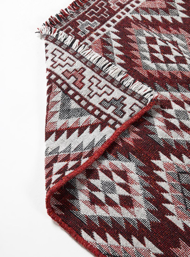Alfombra Ecoreciclada 165x210 cm Rojo Negro Blanco-3