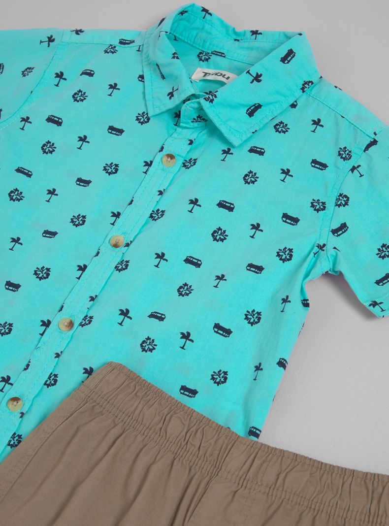 Conjunto Camisa Estampada y Shorts-2