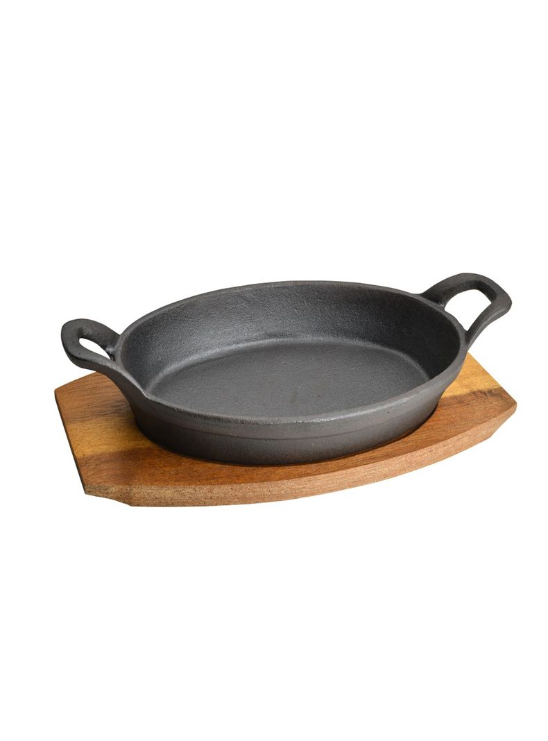 Mini Fuente Hierro Fundido con Base Acacia-0