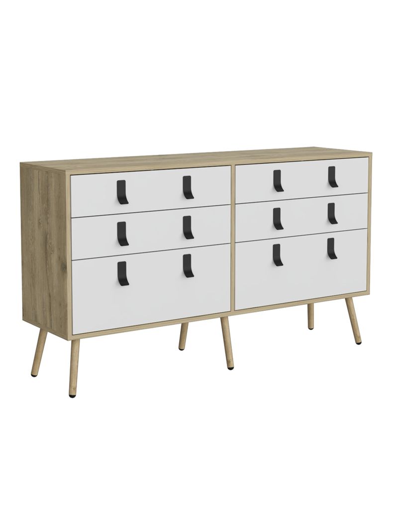 Comoda Doble Huna 6C Macadamia/Blanco-0