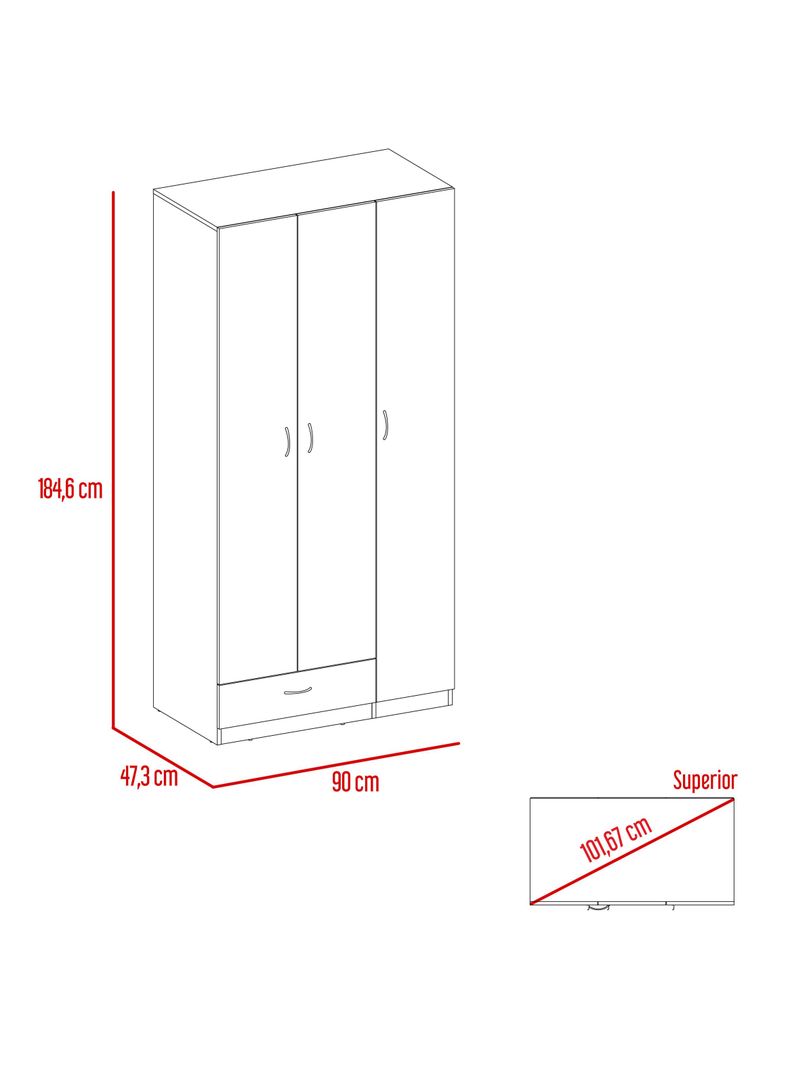 Armario Z-90 3P 1C Blanco-1