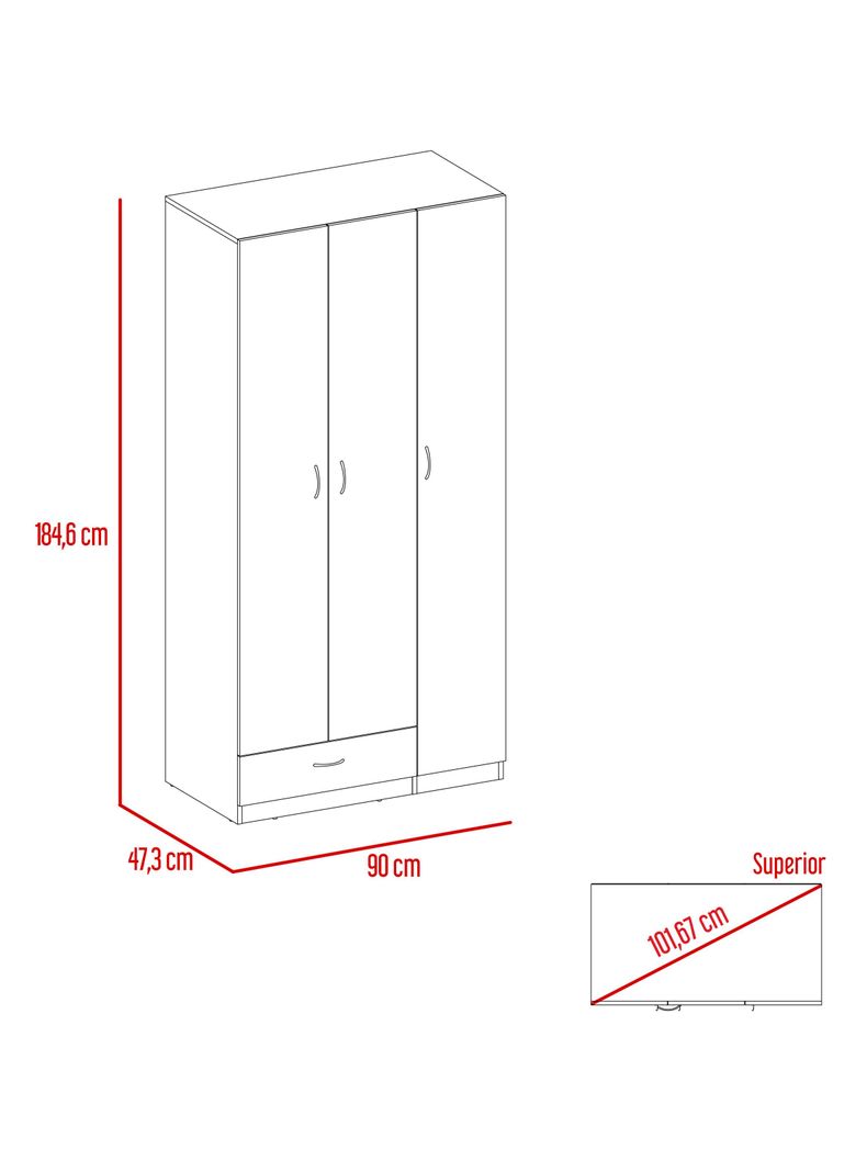 Armario Z-90 3P 1C Wengue-1