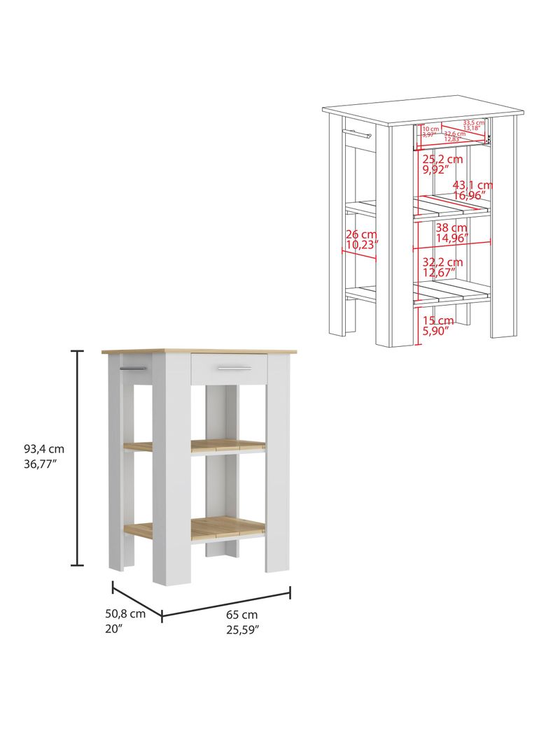 Mueble Isla Cocina Cala 1C Blanco Marquez Macadamia-1