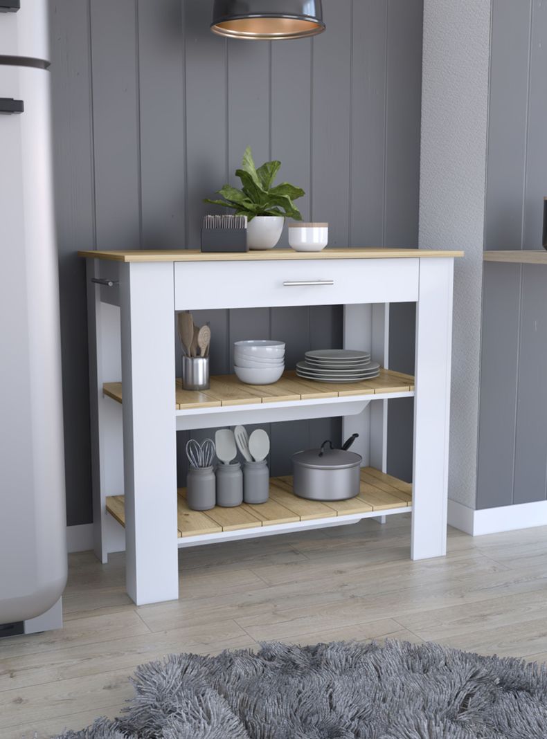 Mueble Isla de Cocina Cala 1C Blanco Marquez Macadamia-5