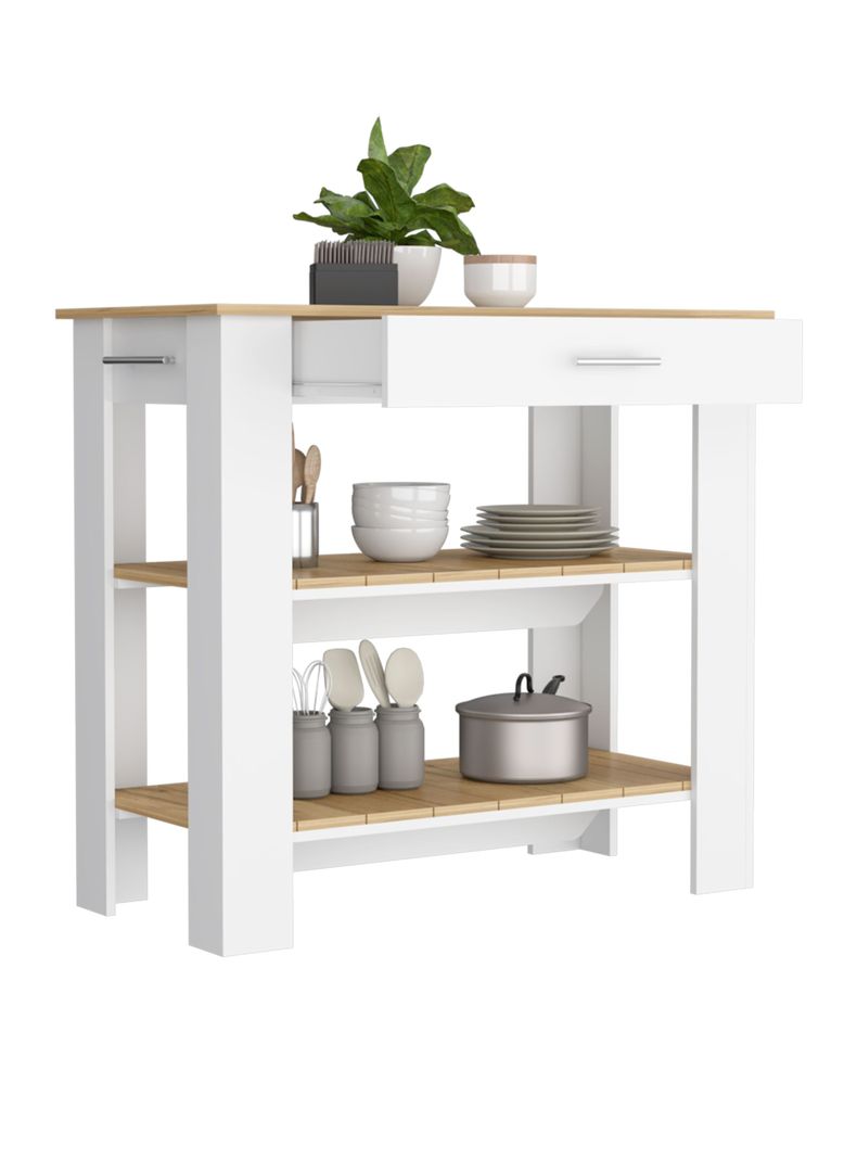 Mueble Isla de Cocina Cala 1C Blanco Marquez Macadamia-2