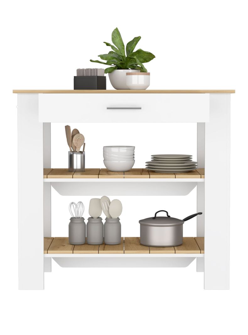 Mueble Isla de Cocina Cala 1C Blanco Marquez Macadamia-0