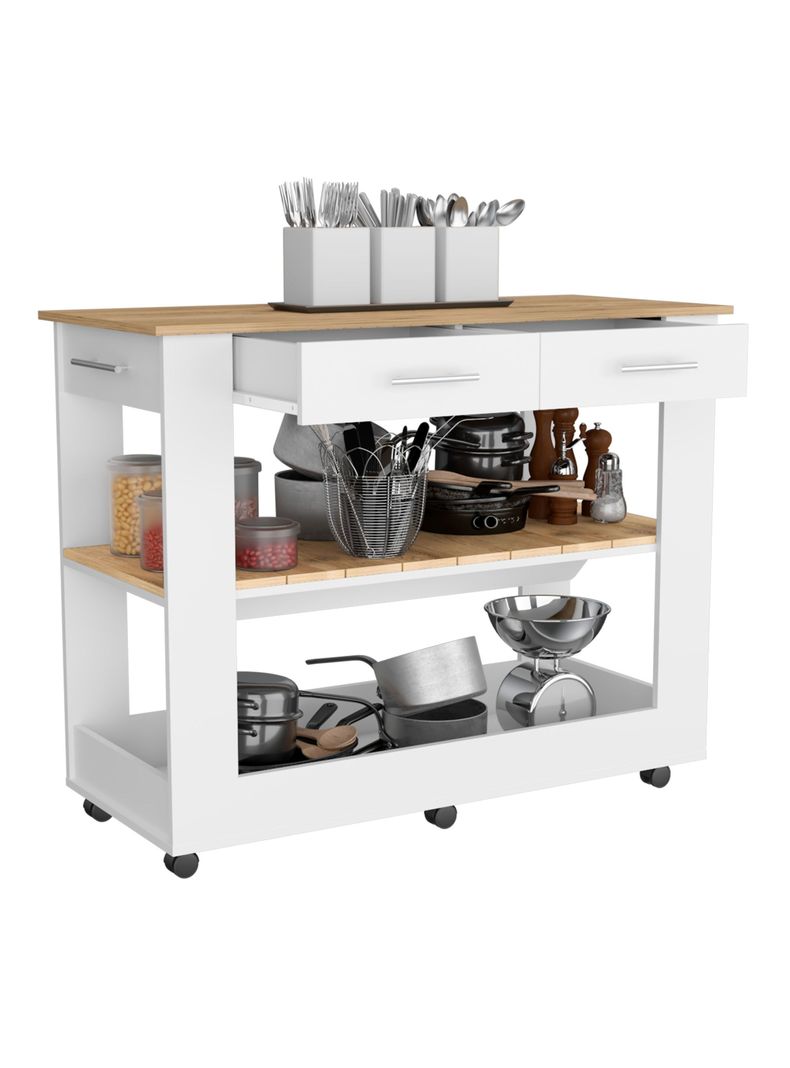 Mueble Isla Cocina Cala 2C 6R Blanco Marquez Macadamia-2