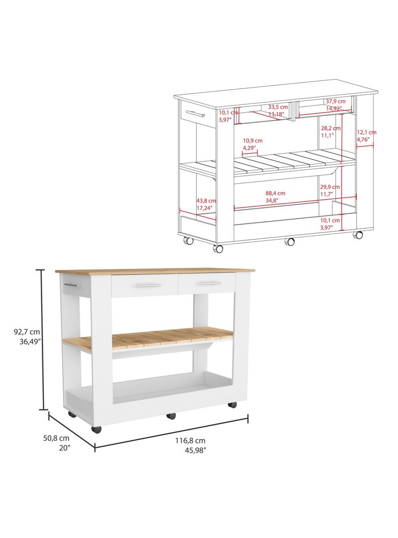 Mueble Isla Cocina Cala 2C 6R Blanco Marquez Macadamia-1