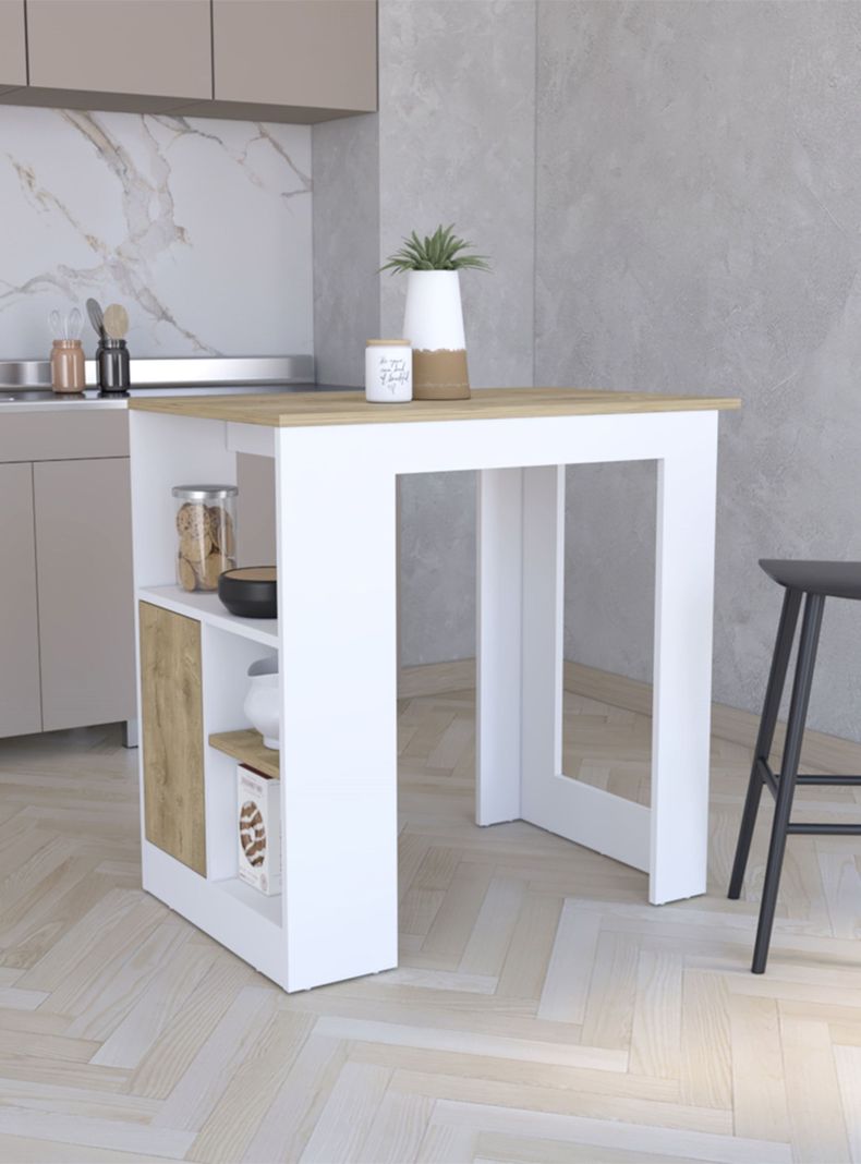 Mueble Isla Cocina Stirling 1P Blanco Marquez Macadamia-5