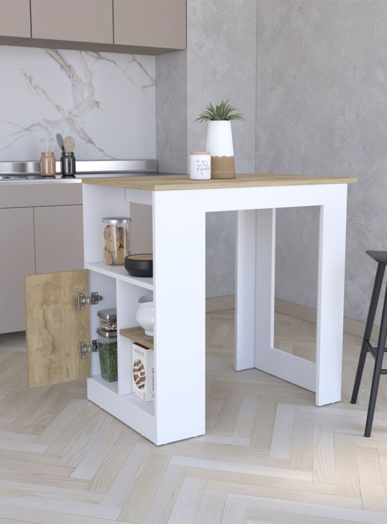 Mueble Isla Cocina Stirling 1P Blanco Marquez Macadamia-4
