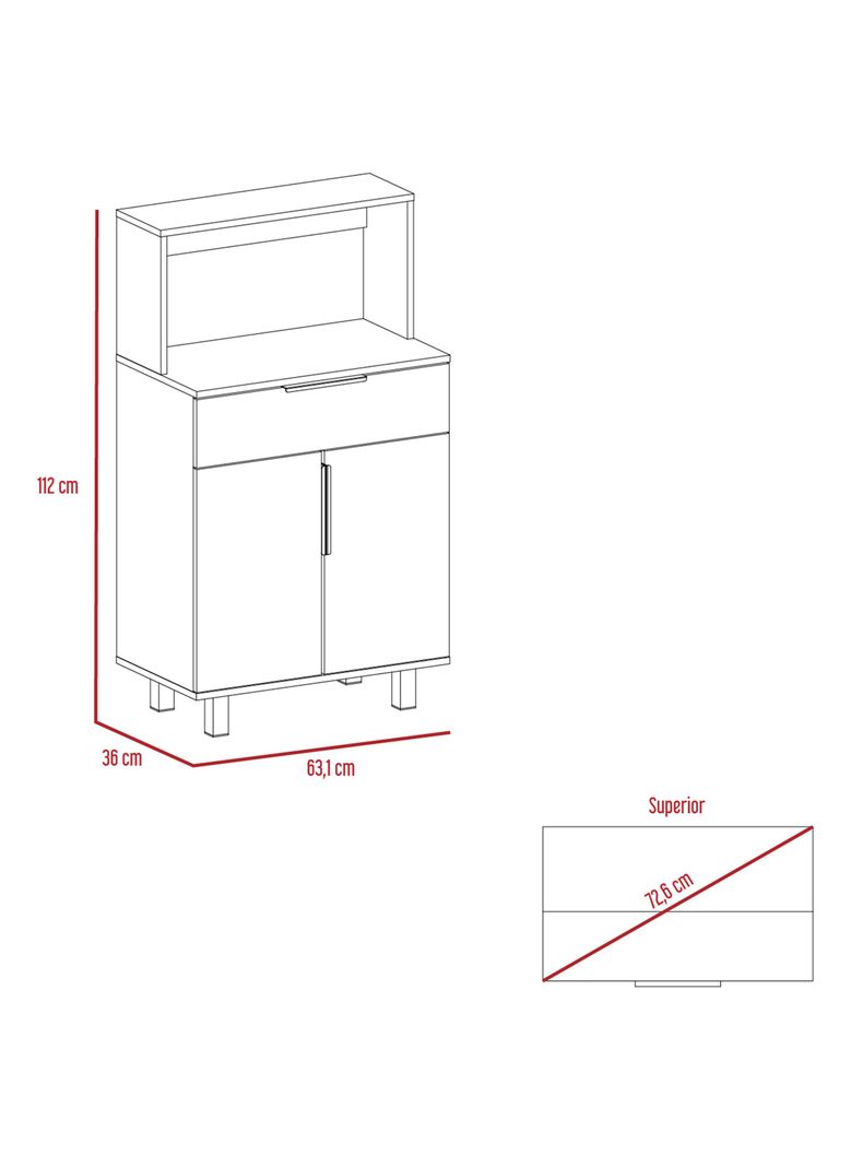 Mueble Microondas Bajo Blanco-1
