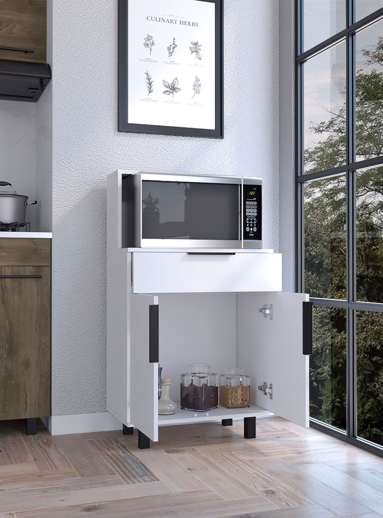 Mueble Microondas Bajo Blanco-4