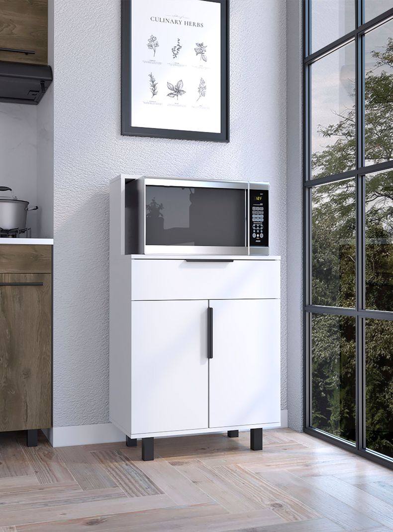 Mueble Microondas Bajo Blanco-5
