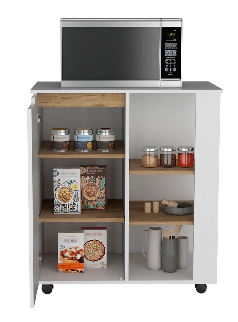 Mueble Microonda 1P 4R Blanco Marquez-3