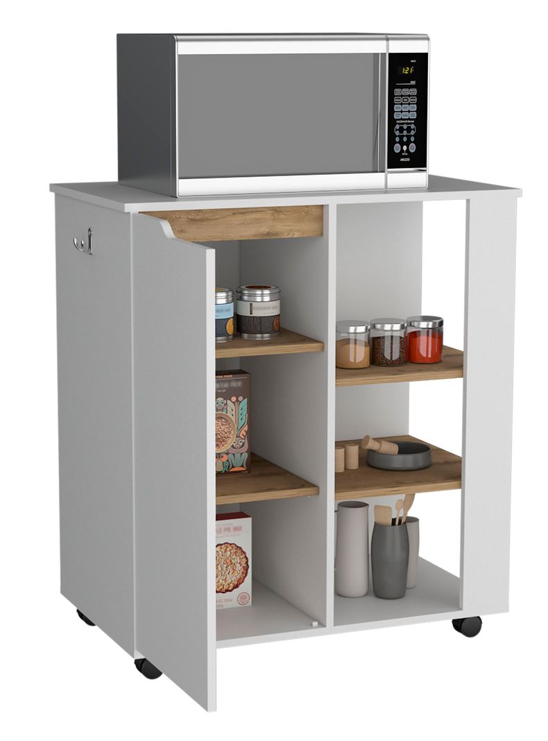 Mueble Microonda 1P 4R Blanco Marquez-2