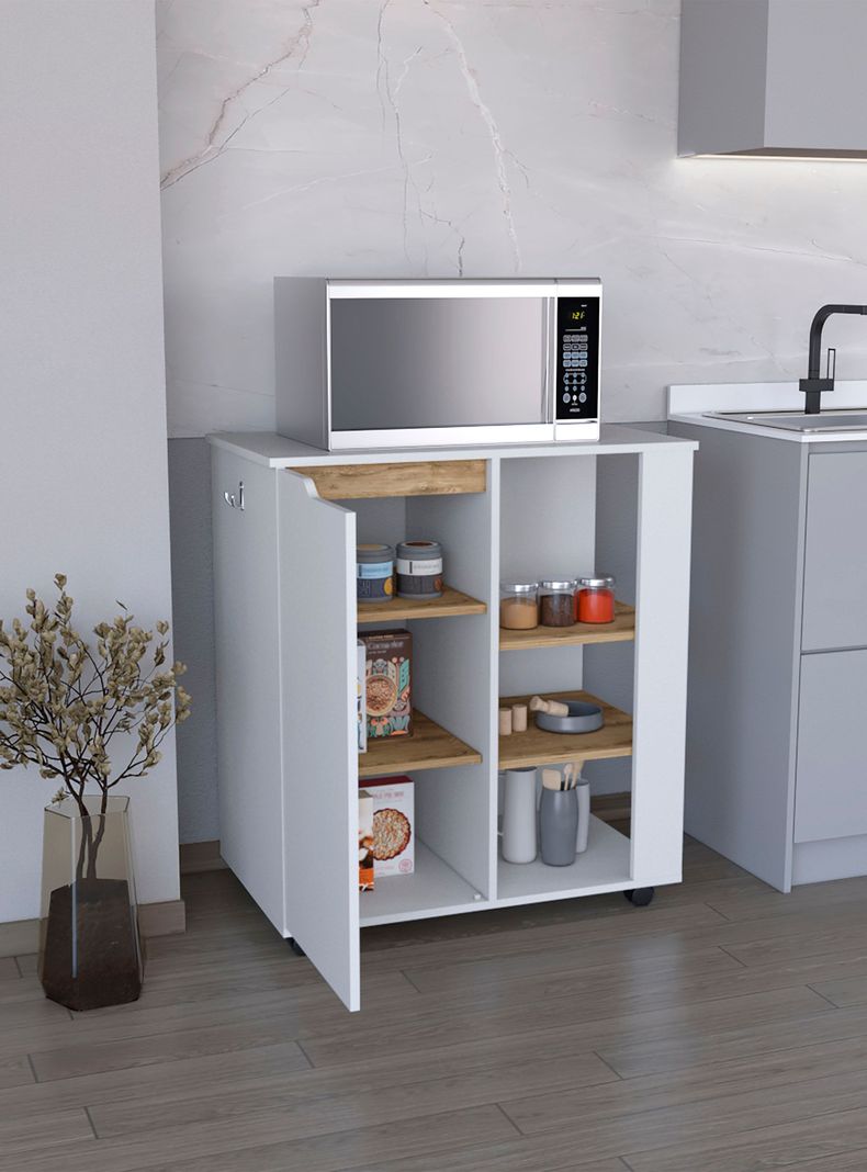 Mueble Microonda 1P 4R Blanco Marquez-5