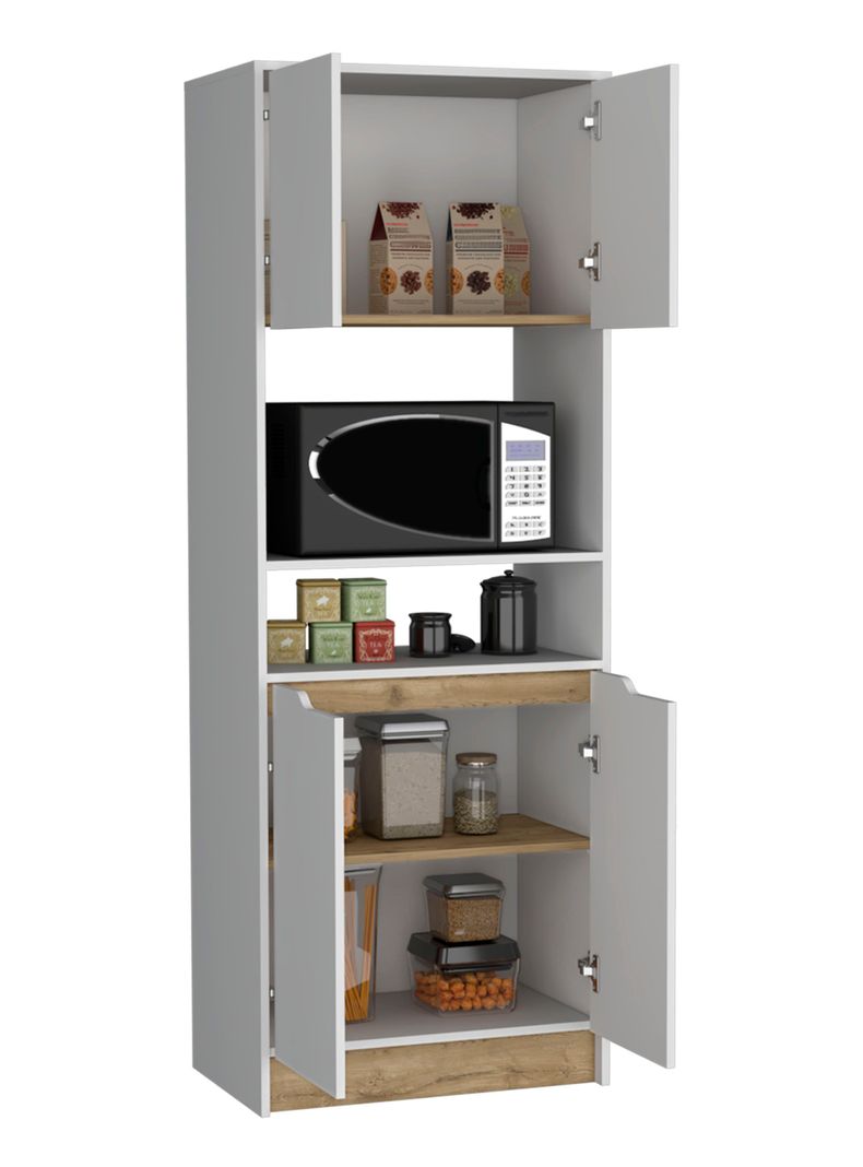 Mueble Microondas Alto 4P Blanco-2