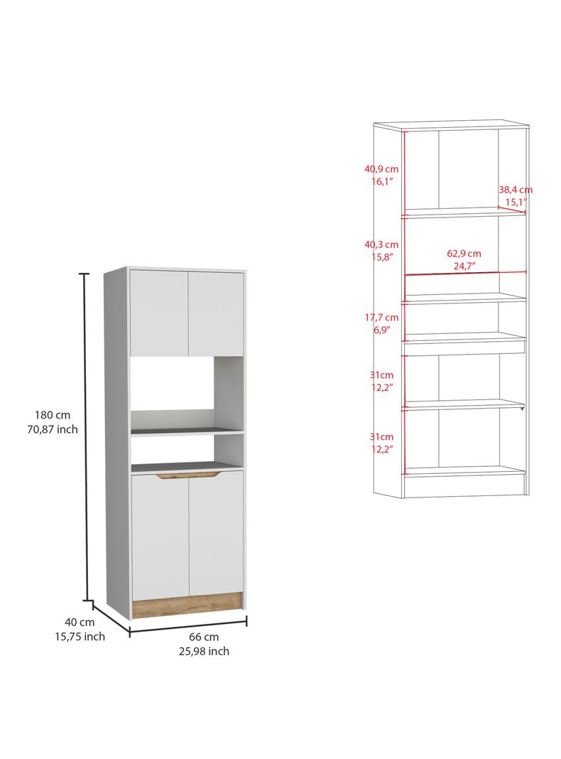 Mueble Microondas Alto 4P Blanco-1