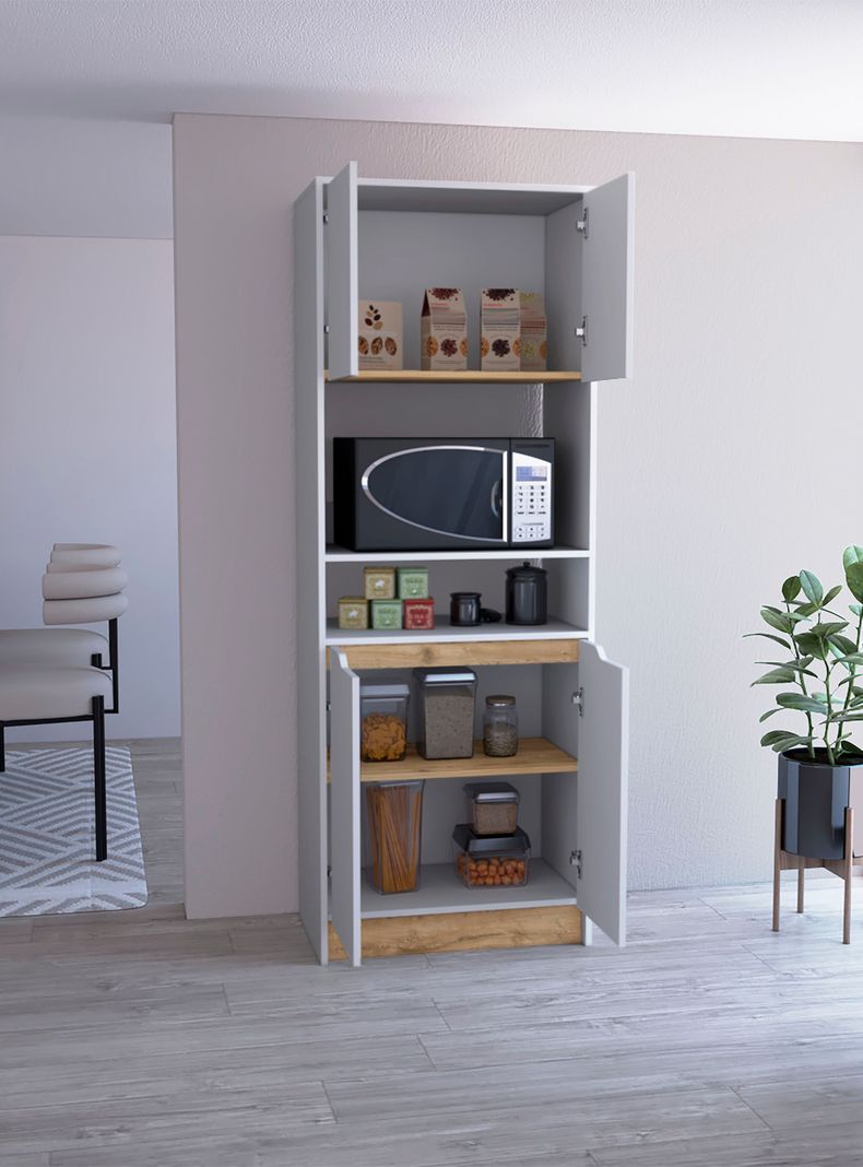 Mueble Microondas Alto 4P Blanco-4