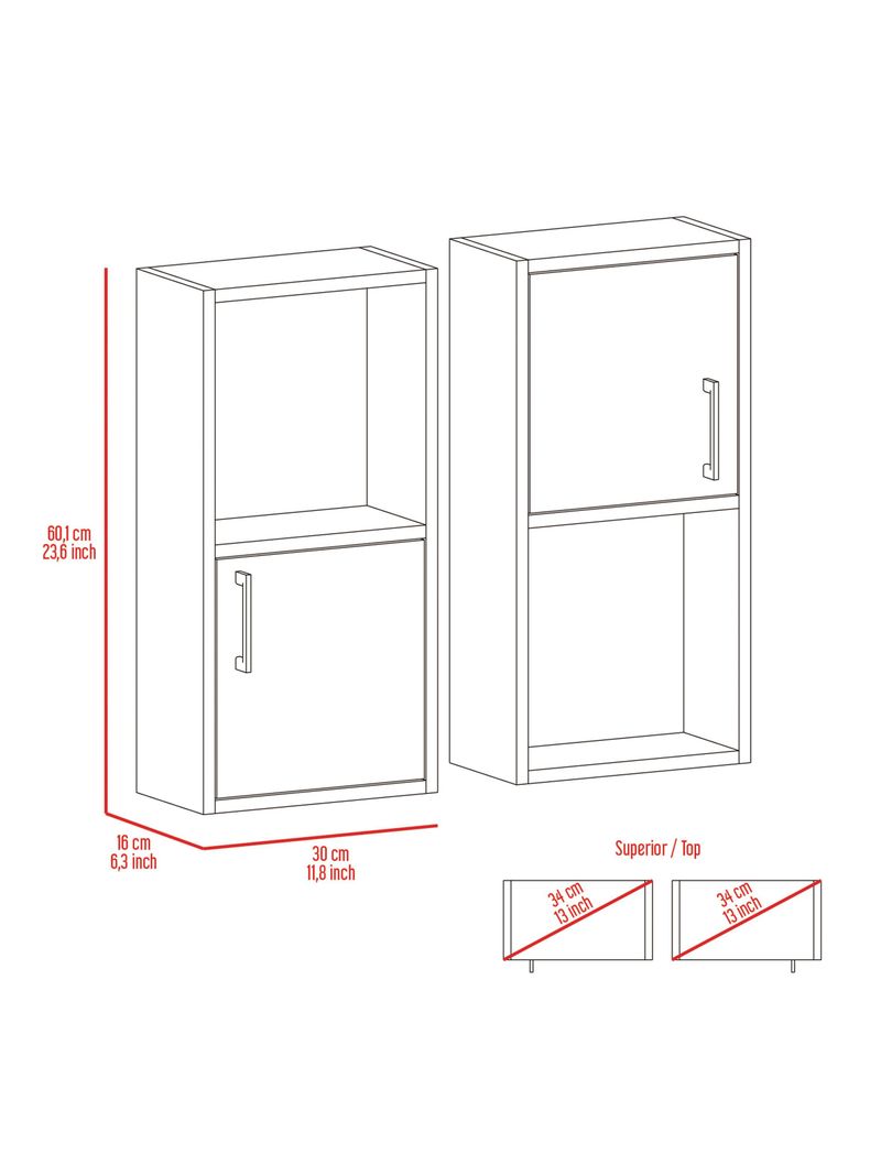 Mueble Auxiliar Bath 2 Piezas 2P Wengue-1