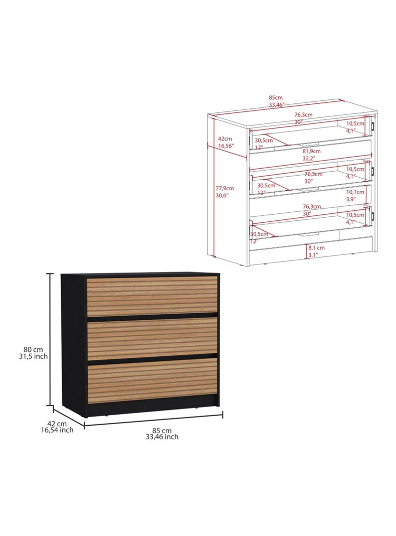 Cajonera de Oficina Austin 3C Wengue-1