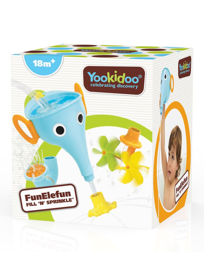 Juguete de Baño Bebe Elefante Celeste Yookidoo-4