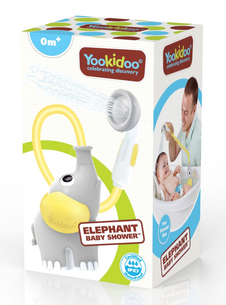Juguete de Baño Bebe Elefante Amarillo Yookidoo-4