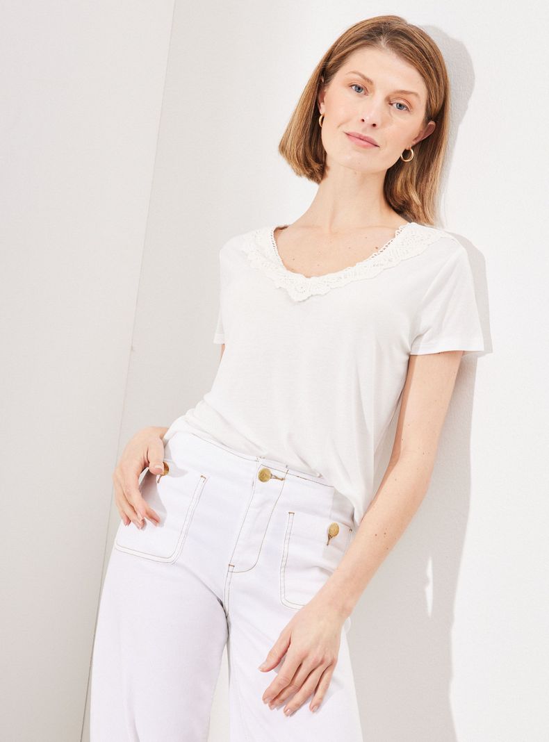 Polera con Detalle de Macramé en Escote-0