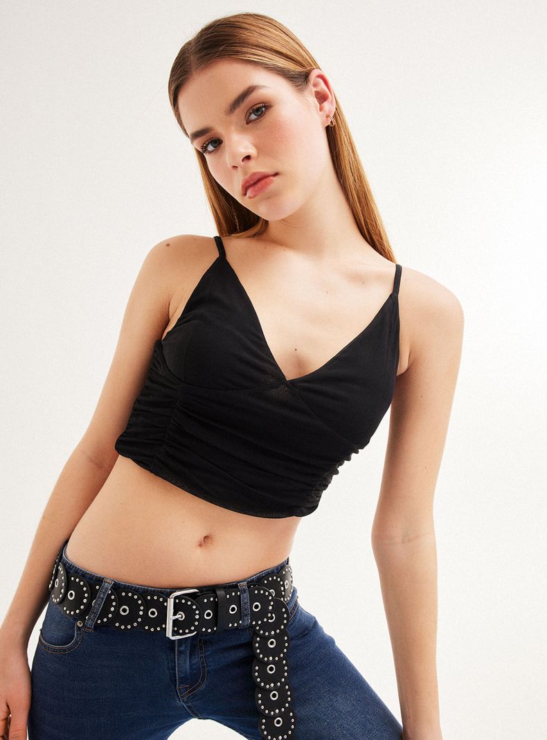 Polera Tipo Corset Mesh