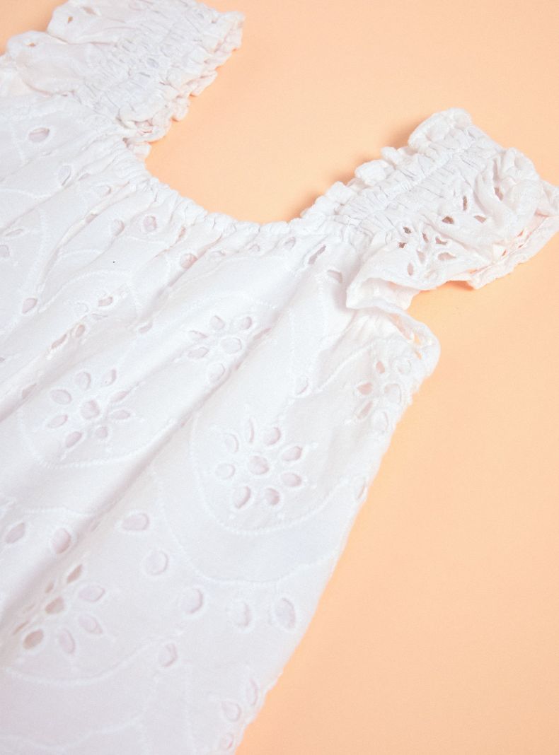 Blusa con Manga de Vuelos y de Broderie-4