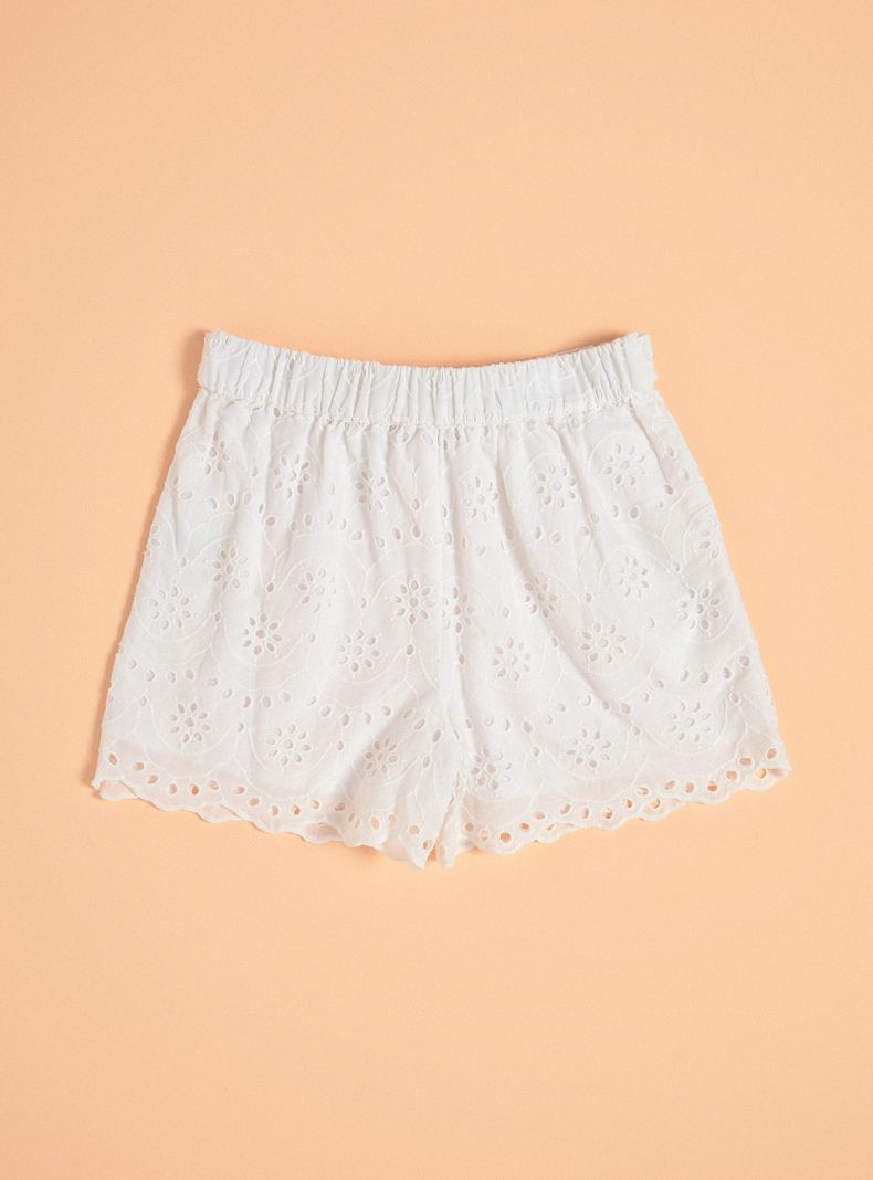 Short Tela Broderie, Cinturón Tipo Lazo-3