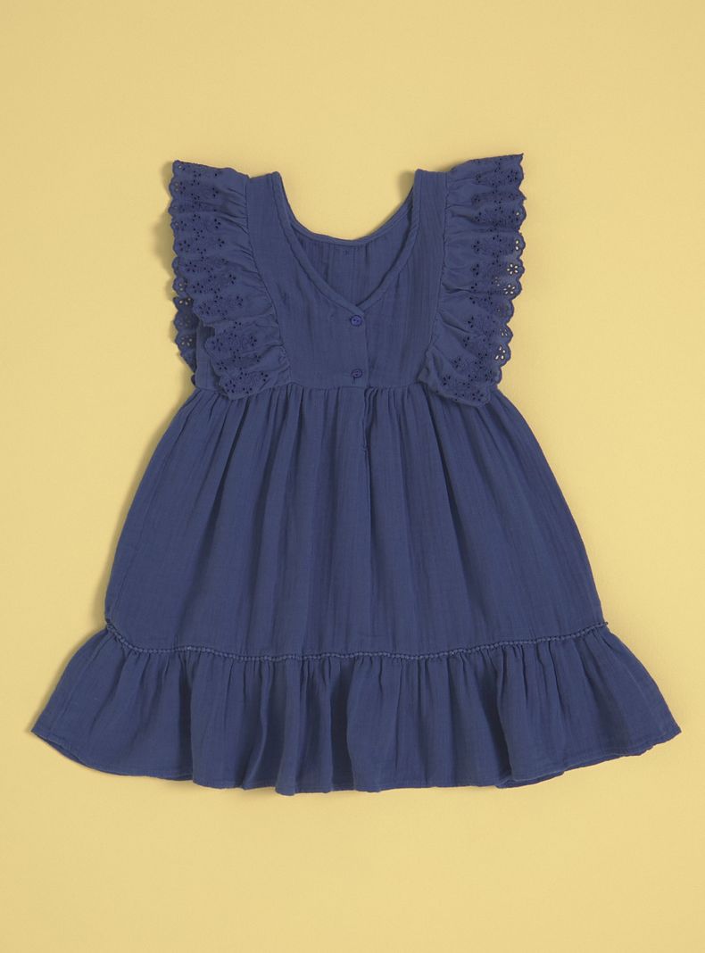 Vestido Bambula Vuelos Broderie Botones-1