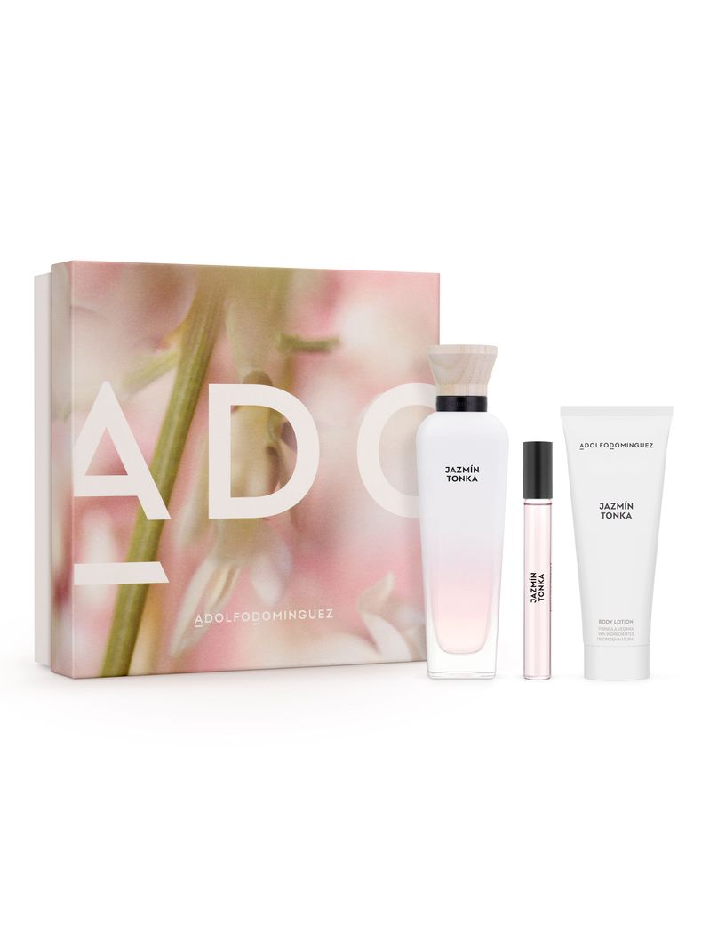 Set Perfume Jazmín Tonka EDP Mujer 120 ml + Megaspritzer 10 ml + Loción Corporal-0