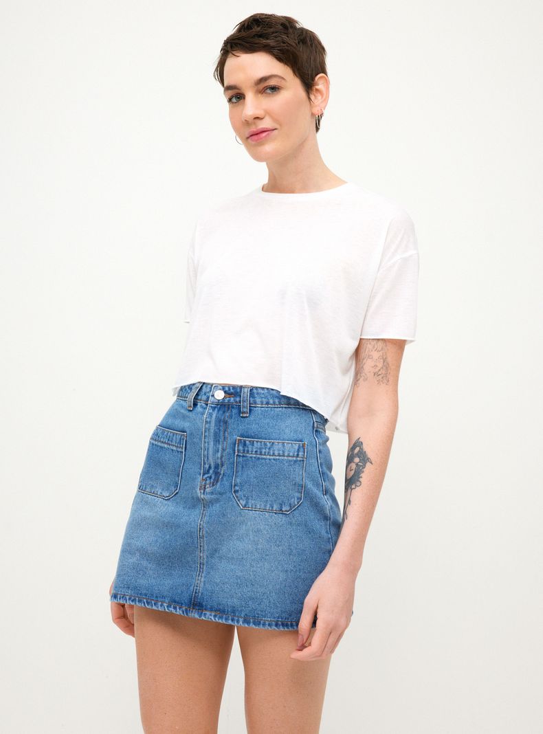 Falda Bolsillo Denim