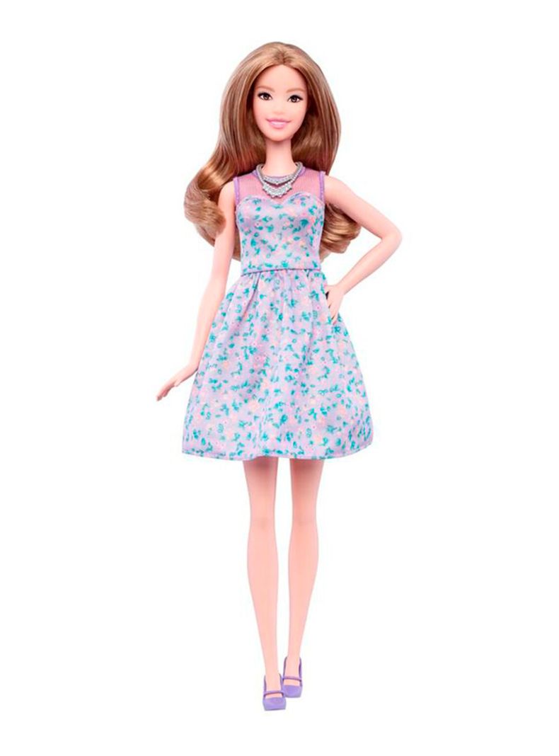 Muñeca Vestido Celeste Flor Barbie-0
