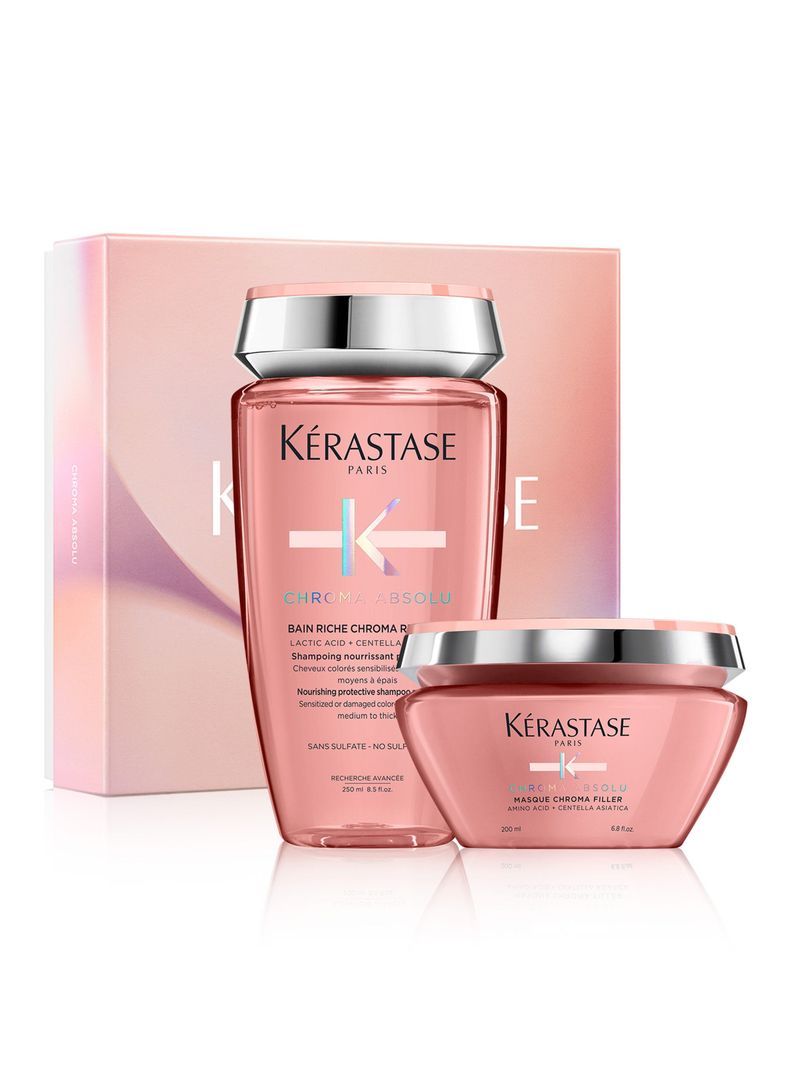 Set Reparación Cabello con Color Chroma Absolu Shampoo 250ml + Máscara 200ml Kérastase-0