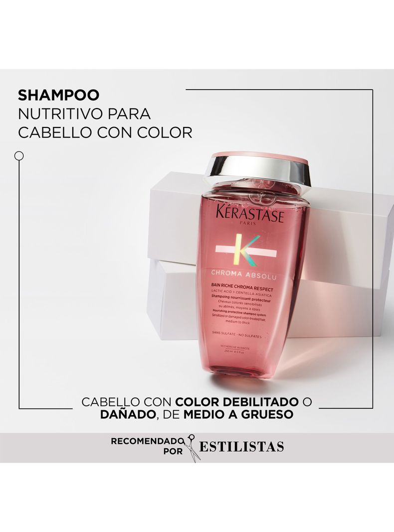 Set Reparación Cabello con Color Chroma Absolu Shampoo 250ml + Máscara 200ml Kérastase-1