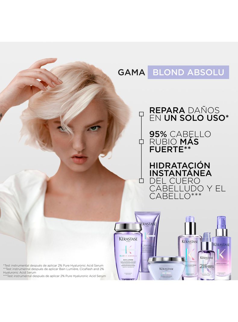 Set Reparación Cabello Rubio o Decolorado Blond Absolu Shampoo 250ml + Acondicionador 250ml Kérastase-5