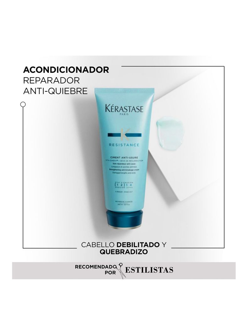 Set Cabello Dañado Resistance Shampoo 250ml + Acondicionador 200ml Kérastase-2