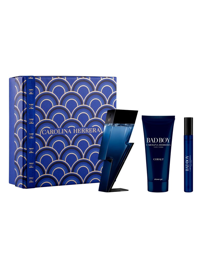 Set Perfume Bad Boy Cobalt EDP Hombre 100 ml + Shower Gel 100 ml + EDT 10 ml Carolina Herrera-0