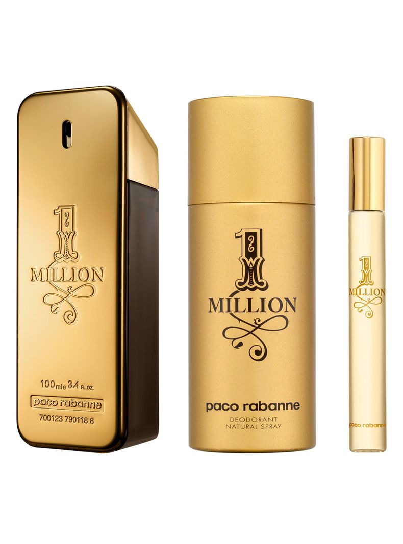 Set Perfume 1 Million EDT Hombre 100 ml + Desodorante 150 ml + EDT 10 ml Rabanne-1