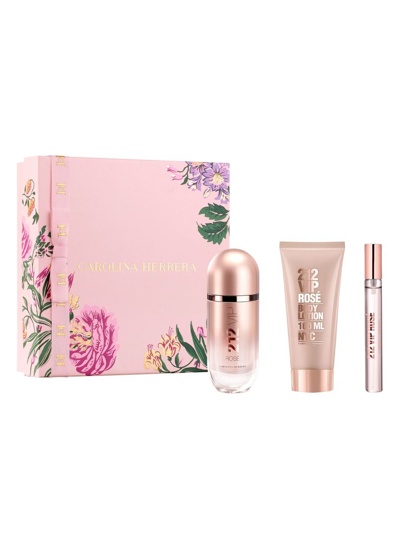 Set Perfume Carolina Herrera 212 VIP Rosé EDP Mujer 80 ml + Body Lotion 100 ml + EDP 10 ml-0