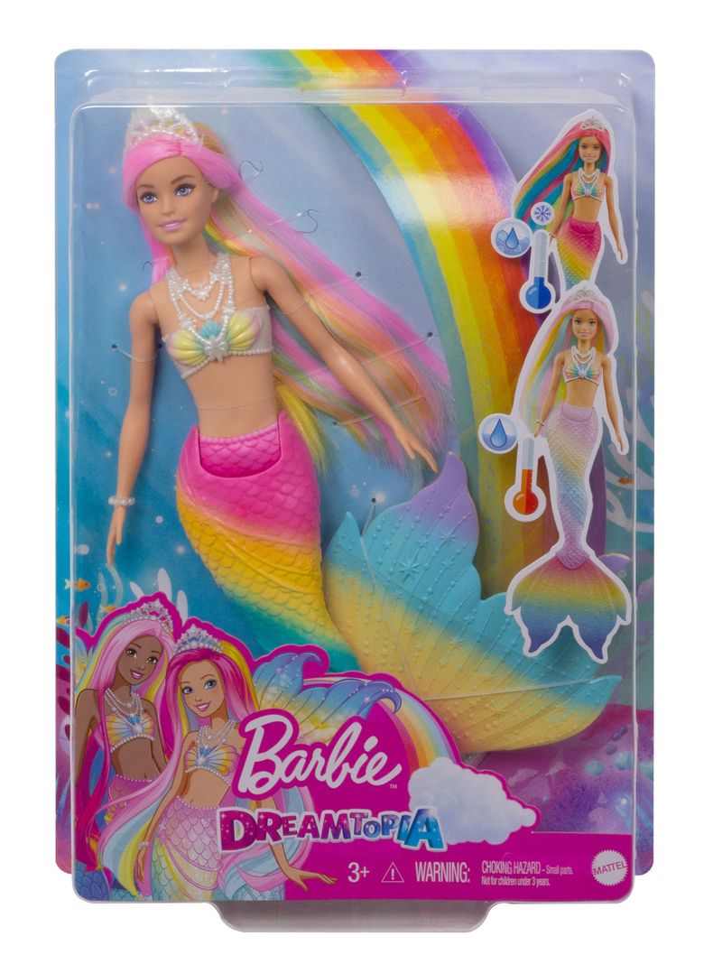 Muñeca Barbie Dreamtopia Sirena Arcoíris Mágico-0