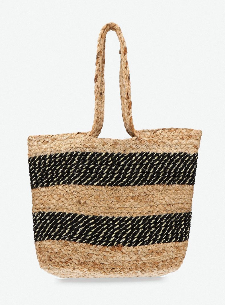 Cartera Totebag de Raffia con Hilo de Lurex-2