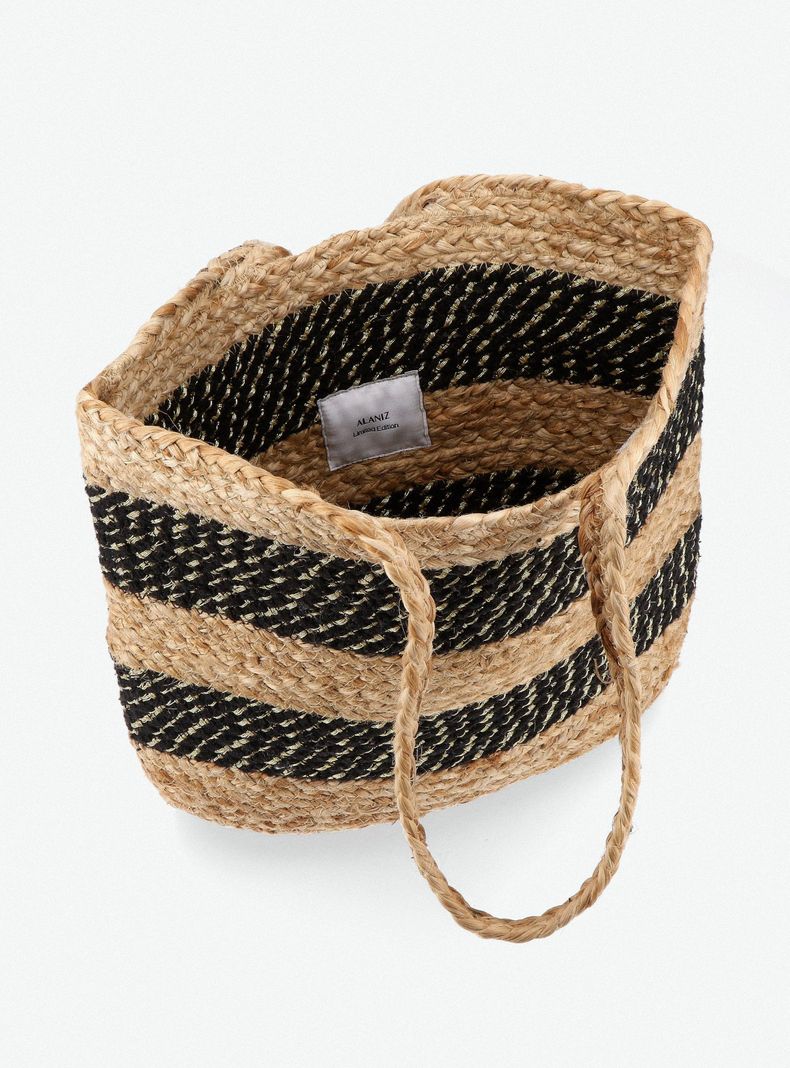 Cartera Totebag de Raffia con Hilo de Lurex-5