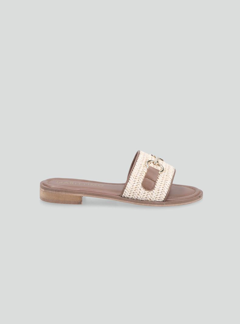 Sandalia Cuero Raffia Mujer-1