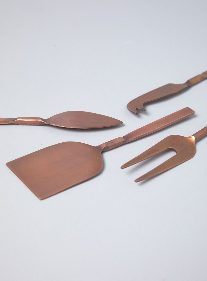 Set 4 Cuchillos Queso Cobre-1