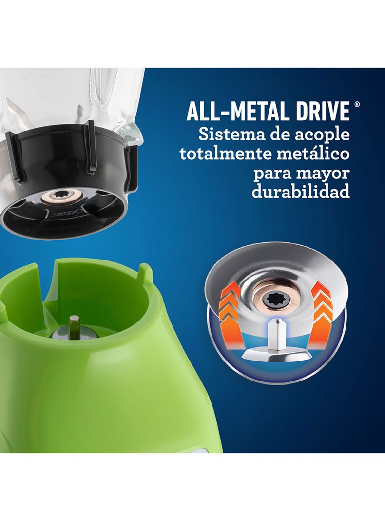 Licuadora 2 Velocidades y Vaso de Vidrio BLSTKAGKPB-7